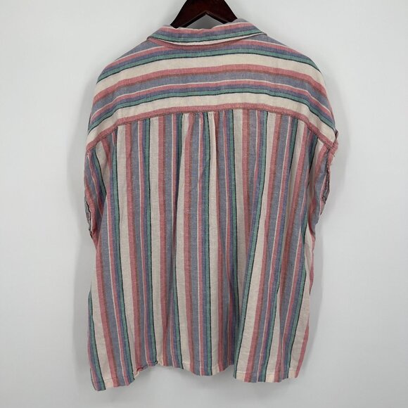 Orvis Women's XXL Striped Button-Up Shirt Linen & Rayon - Picture 3 of 6